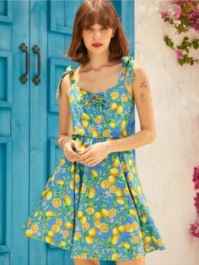 NWT Modcloth Adjustable Straps Fruit Sundress